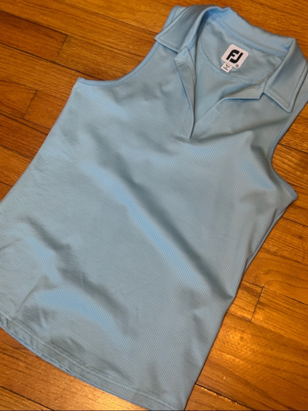 NWOT FootJoy Sky Blue Sleeveless Performance Golf Polo